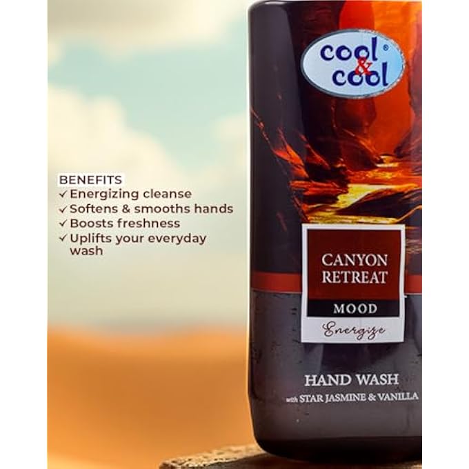 Cool & Cool CANYON RETREAT HAND WASH 500ML  STAR JASMINE & VANILLA,ENERGIZING & NOURISHING HAND CLEANSER - Image 5